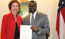 Peggy M. Parks and Mayor Kasim Reed, Civility Proclamation